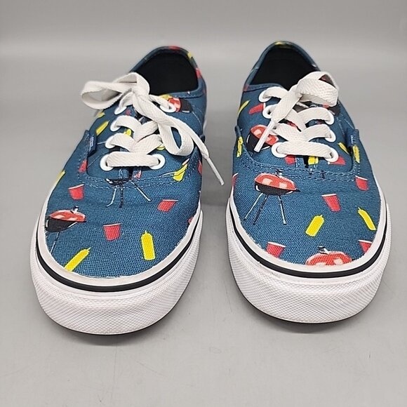 Vans BBQ RED SOLO CUP Blue Old Skool Classic Sneakers Men 5.5 Women 7 Shoes - Picture 4 of 9